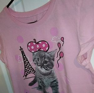 Kids rosy petal kitty shirt